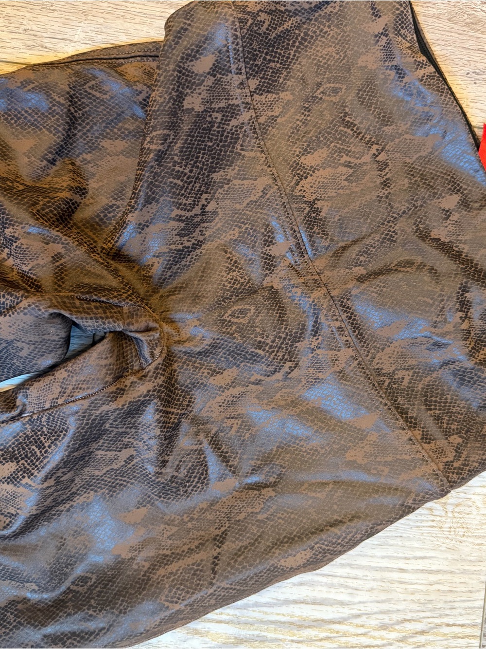 SPANX Brown Faux-Snake leggings
